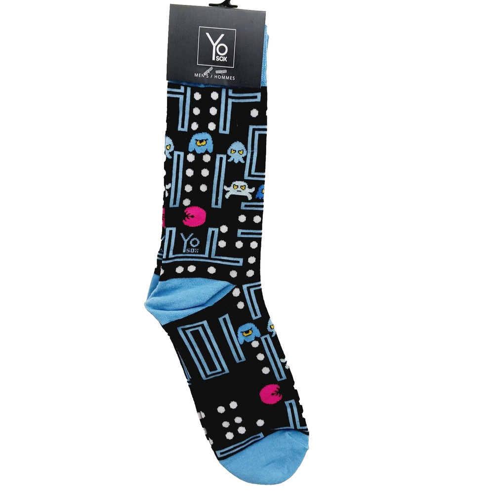 Yo Sox Socks Crew Men Women Video Man Game Ghost Chomp Maze Blink Pink Ink Pac